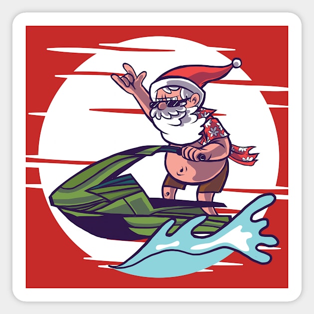 Jet Ski Santa Cartoon Sticker by SLAG_Creative